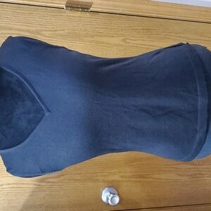 Ming Wang sapphire knit black v neck sweater tank